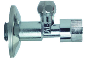 Кран шаровой TWISTER, угл.хром., с розеткой, 1/2"х10мм