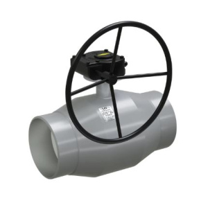 Кран шаровой КШЦПР из стали 20, Ду200, Ру2,5МПа, полнопроходной с редуктором LD