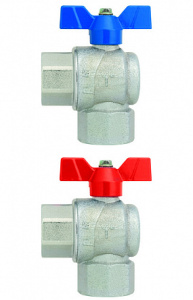 Кран шаровой EVOLUTION, угл., 1/2"ВВ, крас.бабочка