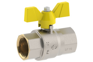 Кран шаровой FUTURGAS для газа , 3/4"ВВ, желт.бабочка