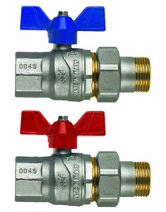 Кран шаровой EVOLUTION, 1"(В-Американка), крас.бабочка