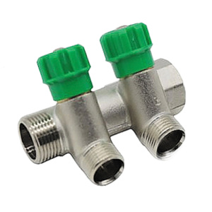 Коллектор с регулируемыми вентилями и переходами на наружную резьбу, 2 выхода 1"х1/2" Kromwell