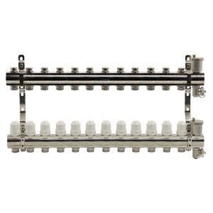 Блок коллекторный Kromwell с термостатическими вставками и запорными клапанами 1"x3/4"x12