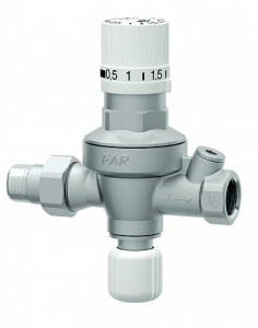 Редуктор подпитки автоматический 1/2", с визуализацией настраиваемого давления на выходе, без манометра FAR