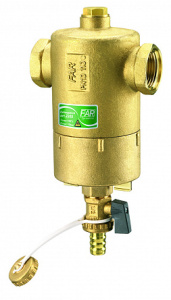 Дешламатор (сепаратор шлама) 3/4", с магнитом, со сливным краном, верхнее отверстие 1/2" FAR