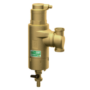Деаэратор (сепаратор воздуха) COMBIFAR совмещенный с грязеуловителем, 1 1/4", ВР-ВР, с магнитом, с поворотным соединением FAR