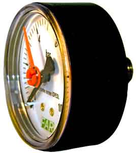 Манометр 1/4" (торцевое соед.) , 0-4 бар, - 20-80 °C, O 63 мм