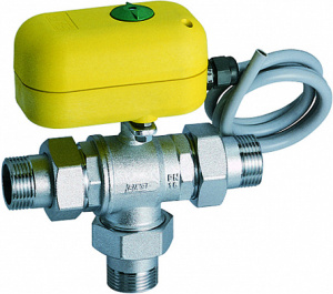 Кран шаровой 3-х ход., с сервоприводом, 1 1/4", НР-НР, 220 В FAR