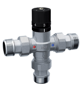Смеситель термостатический 1/2", американки, Tmax=95°С FAR