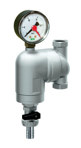 Фильтр с поворотным соединением, 3/4", ВР-ВР, 100 мкм, с манометром, TTmax: 95 °С, 25 бар FAR