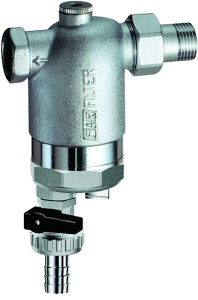Фильтр 1/2", ВР-НР, 100 мкм, с магнитной вставкой, под манометр, Tmax: 95 °С, 25 бар FAR