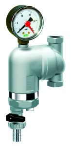 Фильтр с поворотным соединением, 3/4", ВР-ВР, 100 мкм, с магнитной вставкой, с манометром, Tmax: 95 °С, 25 бар FAR