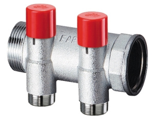 Коллектор балансировочный 1 1/4", 2 отвода 3/4"EU FAR