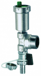 Узел концевой 1 1/2", НР, с автоматическим воздухоотводчиком, сливным краном, хромированный FAR