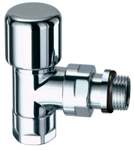 Вентиль термостатический угловой TopFAR, TOP LINE, 1/2", М24х19, EPDM, цвет серебро FAR