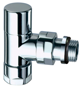 Вентиль запорный угловой TopFAR, 1/2", гайка М24х19, EPDM, цвет серебро FAR