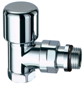 Вентиль термостатический угловой TopFAR, 1/2", ВР, EPDM, цвет серебро FAR