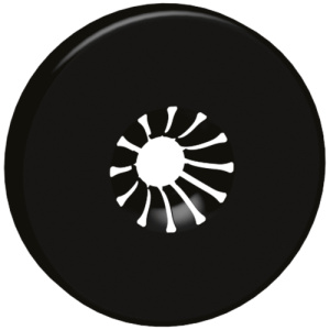 Розетка для вентиля, пласт. черн. глянцев.для труб _10_20 мм