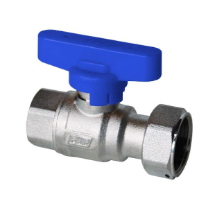 Кран шаровой хром. 1/2'ВР - накид.гайка (бабочка, син.)