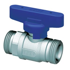 Кран шаровой хром. 3/4"НР (бабочка, син.)