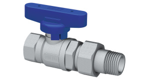 Кран шаровой хромир. 1/2' ВР-американка,(бабочка, син.)