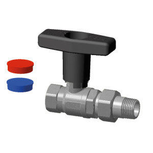 Кран шаровой хром. 3/4' ВР-американка, высок.черн.