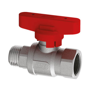 Кран шаровой хром. 1/2"НР-ВР (бабочка, красн.)