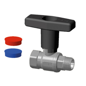 Кран шаровой хром. 3/4' ВР-НР, высок.черн.