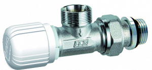 Вентиль термостатический угловой, с горизонтальной буксой, 1/2", М24х19, EPDM FAR