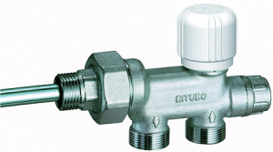 Узел терморегулирующий нижнего подключения, для 2-трубных систем, отводы М24х19, к радиатору 1/2" FAR