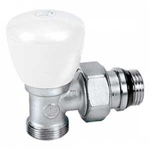 Клапан ручной угловой, 1/2" x 16, НР-НР, хромированный, отвод с герметичной прокладкой