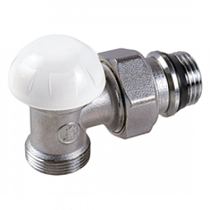 Клапан отсечной угловойн, хромированный, отвод с герметичной прокладкой, подсоединение с наружной рез