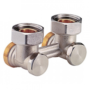 Узел нижнего подключения угловой, для двухтрубных систем, 1/2"M x 3/4"EK