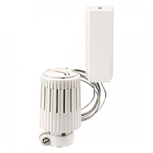 Термостатическая головка с выносным датчиком и регулировкой на отопительном приборе, с настройкой пр