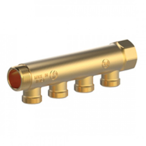 Коллектор сантехнический, сборный, с отсечными вентилями НР 3/4" x 1/2" /2