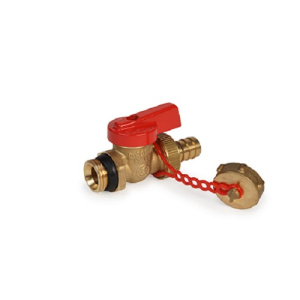 Кран шаровой выпускной с рукояткой, 1/2”, ручка-бабочка, красная, НР, нехромированный