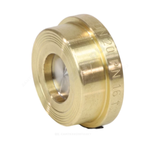 Клапан обратный межфланцевый, дисковый пружинный, корпус из латуни, диск из нержавеющей стали, DN100