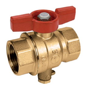 Кран шаровой с выводом для зонда м10, ВВ 3/4", полнопроходной, ручка - бабочка