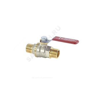 Кран шаровой с шаром DADO, полнопроходной, 3/4", ручка-рычаг, красная, НР-НР, никелированный