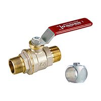 Кран шаровой с шаром DADO, полнопроходной, 1", ручка-рычаг, красная, НР-НР, никелированный