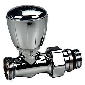 Клапан прямой термостатический для полотенцесушителя, глянцевый хром, НР 1/2" x 16