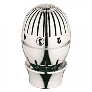 Термостатическая головка с жидкостным датчиком, хромированная, с глянцевой поверхностью