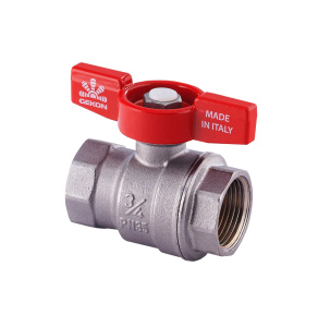 Кран шаровой хром. с вн./вн. резьбой 1/2", ручка-бабочка.