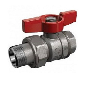 Кран шаровой хром., ручка-бабочка, 1/2"(вр-американка)