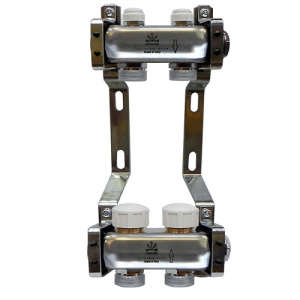 Коллекторный блок с балансировочными и термостатическими клапанами 1"x3/4"EU x2