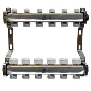 Коллекторный блок с балансировочными и термостатическими клапанами 1"x3/4"EU x6