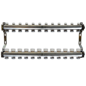 Коллекторный блок с балансировочными и термостатическими клапанами 1"x3/4"EU x12