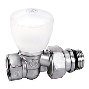 Клапан прямой ручной, хромированный, отвод с герметичной прокладкой, 1/2"