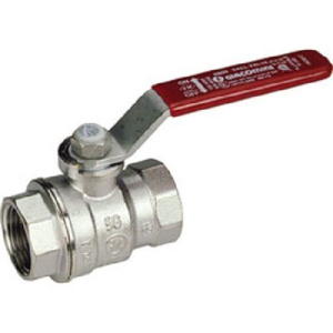 Кран шаровой, полнопроходной, 3/4”, ручка-рычаг, красная, ВР-ВР, хромированный