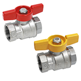 Кран шаровой с вн./вн. резьбой, 1 1/4" полнопроходной, ручка - бабочка